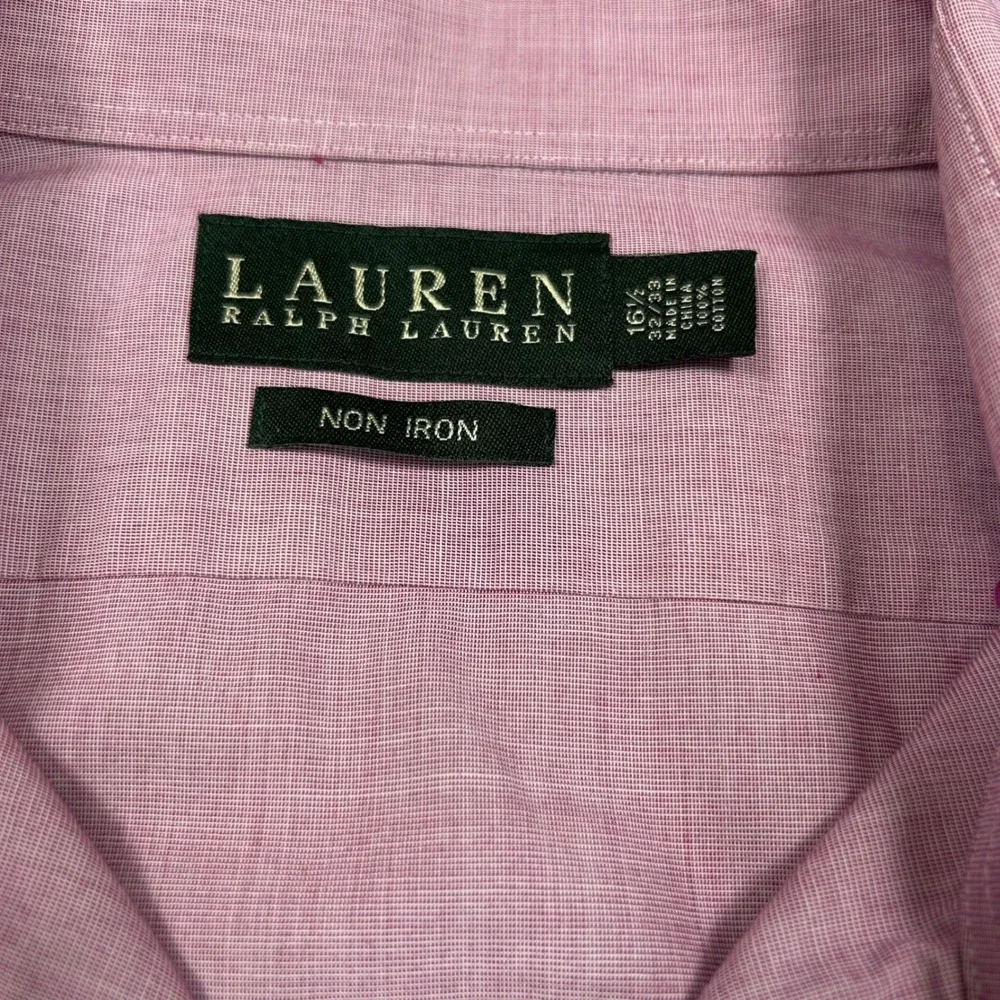 Lauren Ralph Lauren Red Non Iron Button Down Long Sleeve Dress Shirt 16.5 32/33